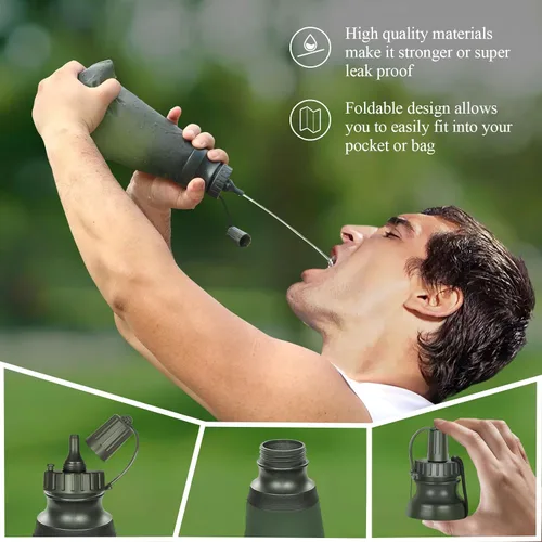 Vista 5 de Timain Bomba de filtro de agua portátil para exteriores, sistemas de filtración de agua, perfecta para viajes, camping, senderismo, pesca, caza