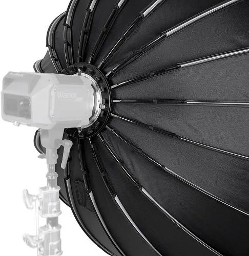 Vista 7 de Fotodiox DLX - Caja de luz parabólica de enfoque de 48 pulgadas con Bowens Speedring – 48 pulgadas (47.2 in) centrable y plegable rápido