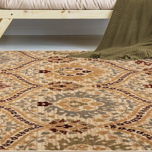 Vista 8 de Superior Elegant Augusta Alfombras florales modernas con respaldo de yute para oficina, dormitorio, entrada, comedor, cocina, colección Augusta
