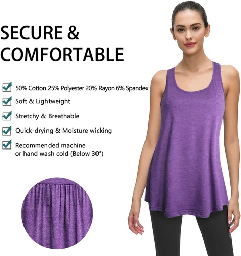 Vista 82 de Cestyle - Camiseta sin mangas para mujer, cuello redondo, corte holgado, para entrenamiento