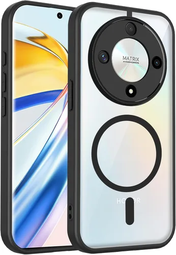 Vista 411 de Funda magnética transparente compatible con Xiaomi 17T, color negro 2 en 1 PC + TPU cubierta de teléfono a prueba de golpes, carcasa protectora