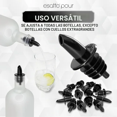 Vista 2 de Esatto Vertedor de botellas de plástico o vertedor de licor, versátil como un vertedor de bebidas, vertedor de alcohol y jarabe, fácil de instalar