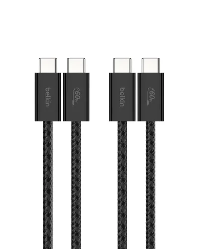Vista 26 de Belkin Cable USB C a USB C, 3.3 pies, 60 W, cargador tipo C, cable de carga para iPhone, suave, trenzado, flexible para iPhone 16, Galaxy S25, Pixel