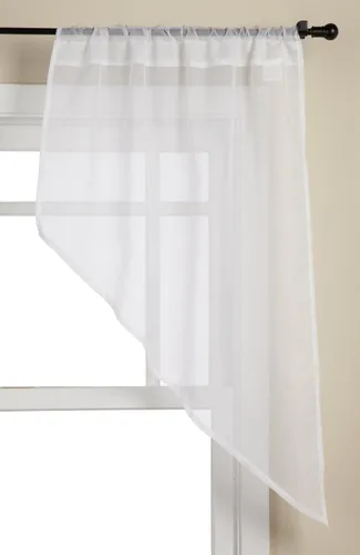 Vista 25 de Stylemaster Elegance Cenefa recta de gasa transparente, 60 x 14 pulgadas, color dorado