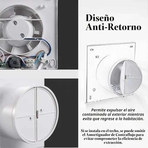 Vista 3 de Ventilador de escape de pared de 4 pulgadas: ventilación de ventana
