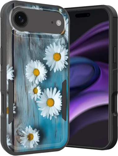 Vista 61 de Funda para iPhone Air, doble capa híbrida resistente resistente a prueba de golpes de policarbonato duro + funda protectora de silicona suave