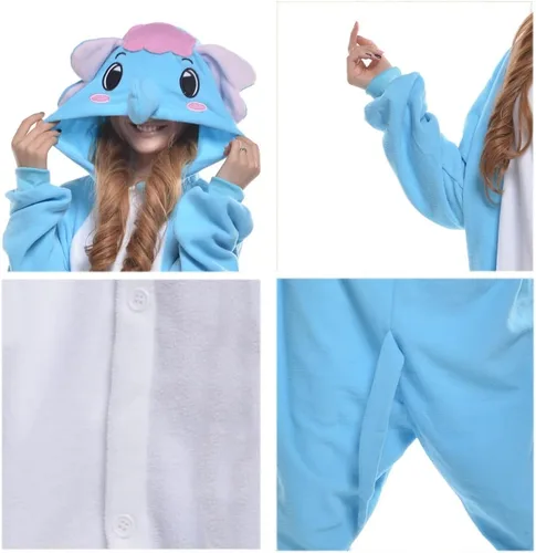 Vista 6 de NEWCOSPLAY Pijama de una pieza para adultos, disfraz de cosplay de una pieza