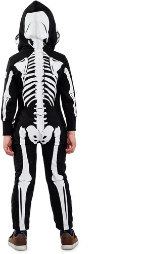 Vista 2 de Tipsy Elves Disfraz de Halloween rojo y naranja T-Rex - Mono de dinosaurio para niños y jóvenes
