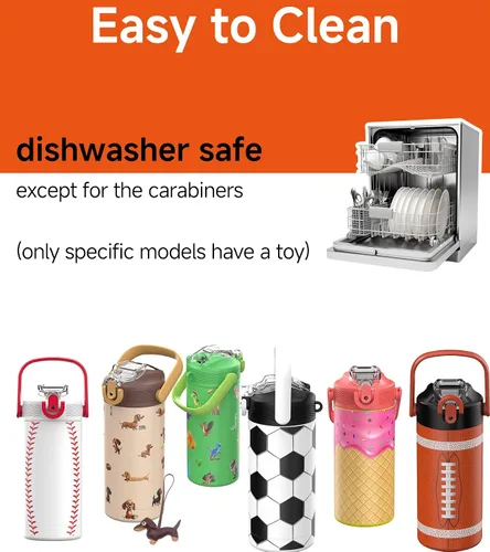 Vista 7 de MYFOREST - Botella de agua aislada para niños de 14 onzas / 13.5 fl oz, forro sin olor, 3D Touch No Plastic Taste, Surgical Steel - No Chemical