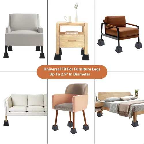 Vista 6 de DEDU Elevadores de cama de 3 pulgadas, resistentes, paquete de 9 elevadores de muebles para sofás de gran tamaño, elevadores de sofá con almohadilla