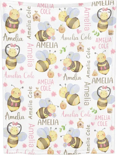 Vista 31 de Manta de franela ligera de abeja, regalos para niñas y mujeres en todas las estaciones, manta para cama, sofá, 30 x 40 pulgadas, para bebé/mascotas