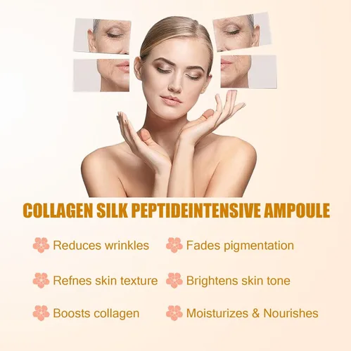 Vista 5 de 2 unidades de suero de ampolla de péptido de seda de colágeno profundo, esencia facial coreana antienvejecimiento, hidratante reafirmante