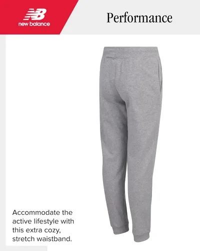 Vista 13 de New Balance Pantalones deportivos para niña, forro polar de mezcla de algodón suave con cordón y bolsillos (tallas 8-16)