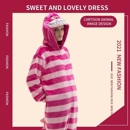 Vista 5 de COSUSKET Snug Fit Unisex Adult Onesie Pajamas Flannel Cosplay Animal One Piece Halloween Costume Sleepwear Homewear