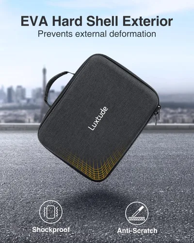 Vista 5 de Luxtude Estuche de peluquero grande, bolsas de peluquería duras para cortadoras y suministros, estuche de viaje para cortapelos y recortadoras