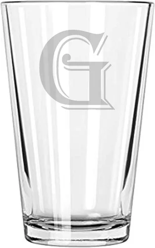 Vista 6 de Vaso de cerveza 16 oz pinta Monograma (B)
