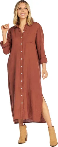 Vista 4 de Mud Pie Clemmy - Vestido largo para mujer, color óxido, talla M, Herrumbre