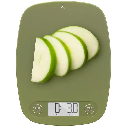 Vista 11 de Greater Goods Báscula de alimentos – Báscula digital de cocina, precisión de 1g (0.035 oz), tara fácil y conversión rápida, diseño compacto delgado