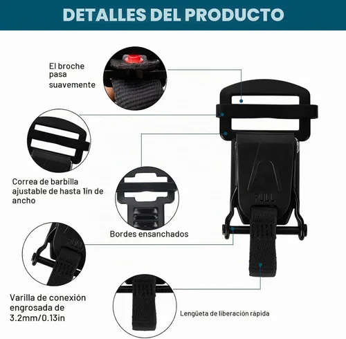 Vista 3 de Paquete de 2 hebillas de liberación rápida para casco, clip de correa de barbilla de liberación rápida para casco de motocicleta, doble anillo en D