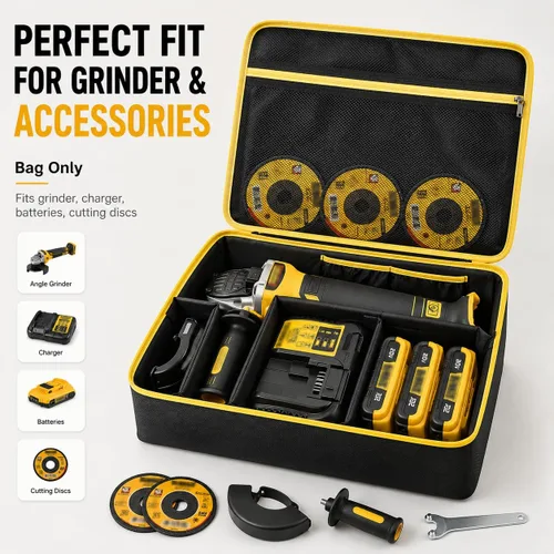 Vista 2 de Bolso Compatible con Esmeriladora DEWALT 20V MAX* (DCG413B), También Compatible con FLEXVOLT ADVANTAGE Sin Escobillas Sin Cable (DCG416B), Estuche