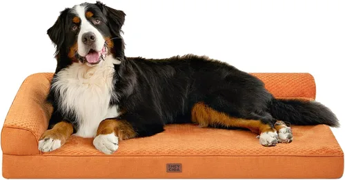 Vista 43 de EHEYCIGA - Cama ortopédica para perros de tamaño mediano, cama de espuma viscoelástica para perros, color beige Small Dog Sofa with Washable