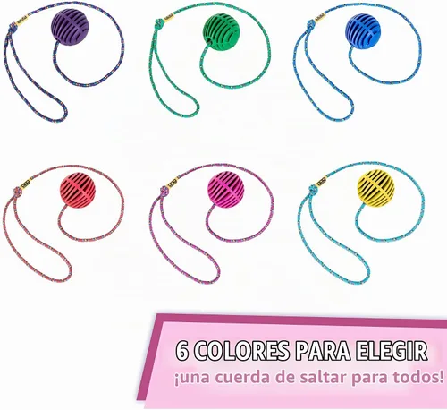 Vista 6 de Just Jump It Tobillo Skip Ball Rueda Plegable Saltar Cuerda para Niños Equipo de Ejercicio y Juguete de Agilidad - Rosa