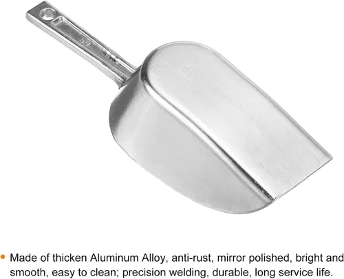 Vista 5 de PATIKIL Cucharas de hielo, de aluminio de 5.12 pulgadas, pequeña máquina de hielo para harina, cereales, azúcar, pala para cocina, bar, fiesta, tono
