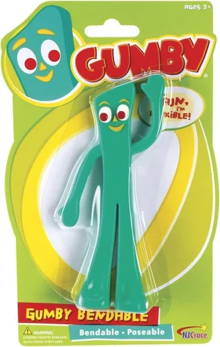Vista 4 de NJ Croce Figura flexible de Gumby de 6 pulgadas, juguete clásico vintage, seguro para niños, figura original de The Gumby Show, gran regalo