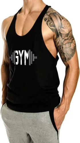 Vista 2 de InleaderStyle Camiseta sin mangas de gimnasio para hombre, con espalda en Y, fitness, culturismo, entrenamiento muscular, camiseta sin mangas