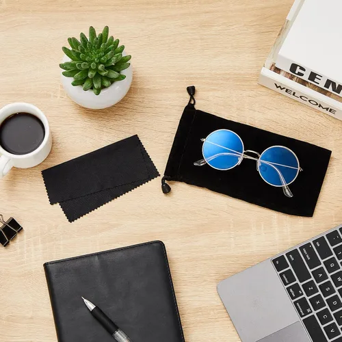Vista 5 de Silkfly Funda de microfibra de 200 piezas, incluye 100 bolsas para lentes de sol, bolsa suave y delgada para lentes y 100 paños de limpieza