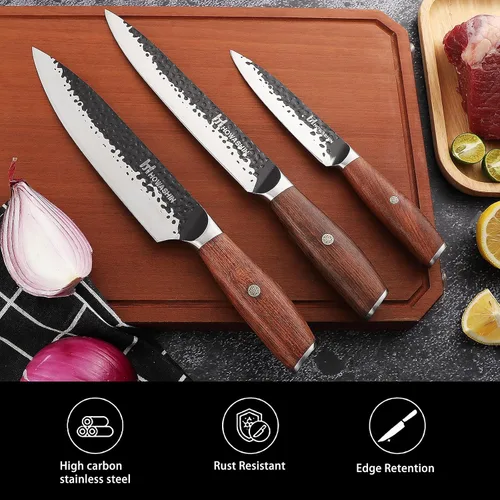 Vista 37 de Cuchillo de chef de 6 pulgadas, cuchillos de cocina, deshuesado de acero inoxidable alemán de alto carbono, cuchillo profesional para carne, aves