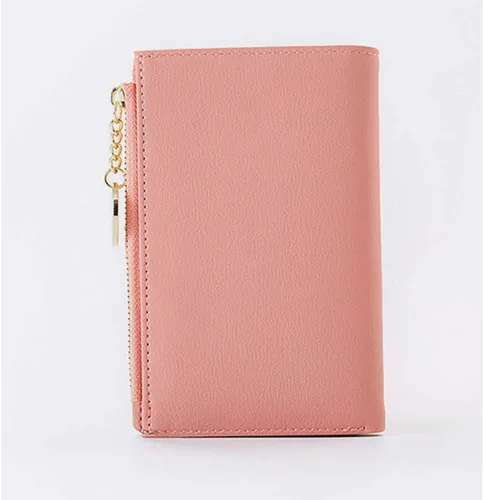 Vista 8 de Bolso corto de piel sintética con bloqueo RFID para mujer, cartera de mano mediana plegable para tarjetas, monedero, organizador pequeño para mujer