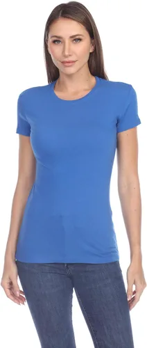 Vista 3 de Pimatee Camisas de manga corta para mujer, 100% algodón, 3 piezas, ajuste delgado, básico, cuello redondo, peso ligero, tela suave