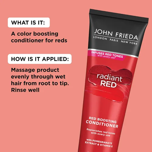 Vista 7 de John Frieda Radiant Red, Acondicionador para Elevar el Color Rojo, Hidrata y Realza los Tonos Rojos con Extracto de Granada y Vitamina E