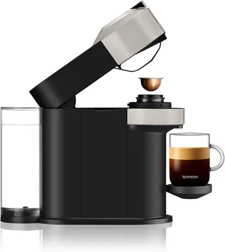 Vista 10 de Nespresso Vertuo Next Cafetera de café y espresso de Breville, con espumador de leche Aeroccino, gris claro