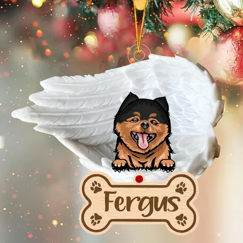 Vista 47 de Adorno de perro afgano de 1 ángel, adorno acrílico 2D personalizado conmemorativo para perros, regalo por pérdida de mascotas, regalo