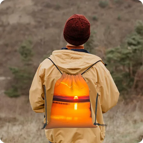 Vista 6 de Mochila personalizada con cordón para hombres y mujeres, pequeña bolsa de gimnasio, playa, compras, deporte, yoga, Nombre Foto Texto, Mochilas