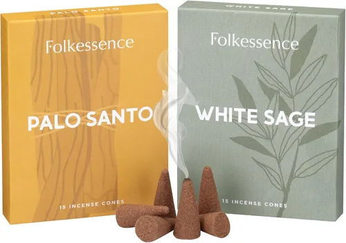 Vista 18 de Folkulture Conos de Incienso Perfumados Juego de 6 (120 Conos) con Porta Conos de Incienso Incienso de Lavanda, Palo Santo, Incienso de Sándalo
