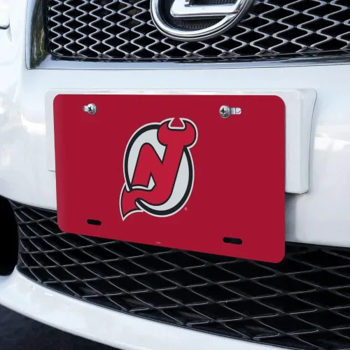 Vista 2 de GRAPHICS & MORE Placa de matrícula de metal con logotipo de New Jersey Devils