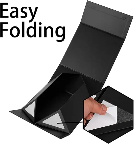 Vista 5 de GoooodGift Cajas de Regalo Negras Paquete de 16, Caja de Regalo Plegable con Tapa de Cierre Magnético, Embalaje para Pequeñas Empresas, Fiestas