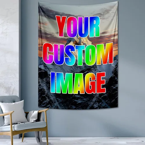 Vista 12 de kioskbanks Tapiz personalizado con foto para dormitorio, tapiz de pared personalizado con tu propia imagen, telón de fondo para decoración del hogar