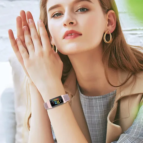 Vista 7 de Correas de reloj de nailon compatibles con Fitbit Charge 6/Charge 5, paquete de 5 correas de repuesto ajustables suaves y transpirables para Charge