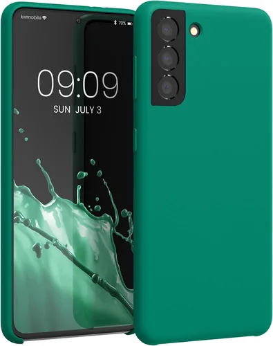 Vista 30 de kwmobile Funda compatible con Samsung Galaxy S9 - Funda de silicona TPU con acabado suave - Blue Reef