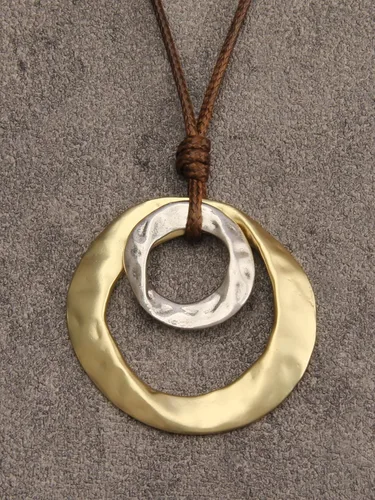 Vista 6 de Jeilwiy Collar de cuero para mujer, collar funky, gargantilla con dije, estilo bohemio, joyería