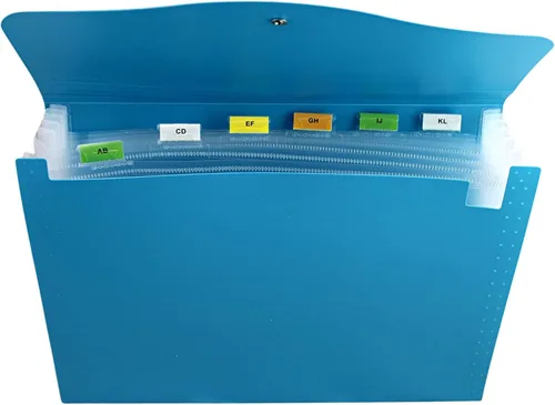 Vista 2 de Juego de 4 carpetas de archivos expansibles de 7 bolsillos, tamaño carta de acordeón, mantiene tus papeles y documentos organizados, suministros