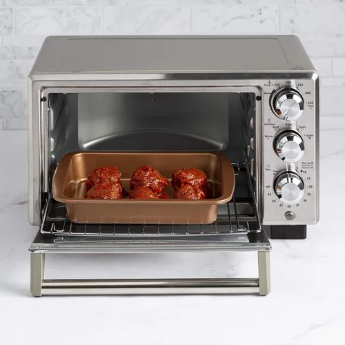 Vista 13 de Ecolution Juego de 4 utensilios antiadherentes para horno tostador, acero al carbono, fácil de limpiar y perfecto para porciones individuales, cobre