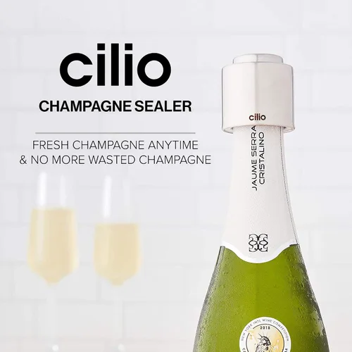 Vista 6 de Cilio Sellador de champán de acero inoxidable, tapón de botella para sellar botellas de champán grandes