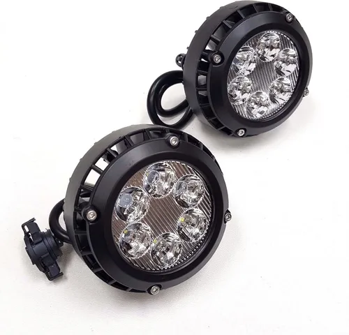 Vista 2 de LEDIN Compatible con GMC Sierra 2014-2015 con parachoques delantero LED integrado, luces antiniebla transparentes, par de biseles