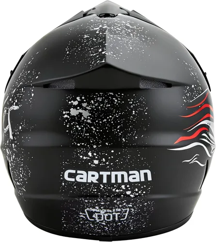 Vista 4 de CARTMAN Casco para adultos de bicicleta de tierra, casco de motocicleta de cara completa aprobado por el DOT, mate negro y amarillo para motocross