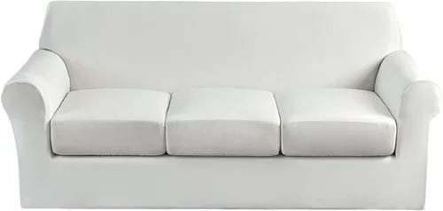 Vista 54 de Fundas elásticas para sofá de 1/2/3 cojines, funda estampada con fundas de cojín de asiento separadas, fundas de sofá lavables, protector de muebles